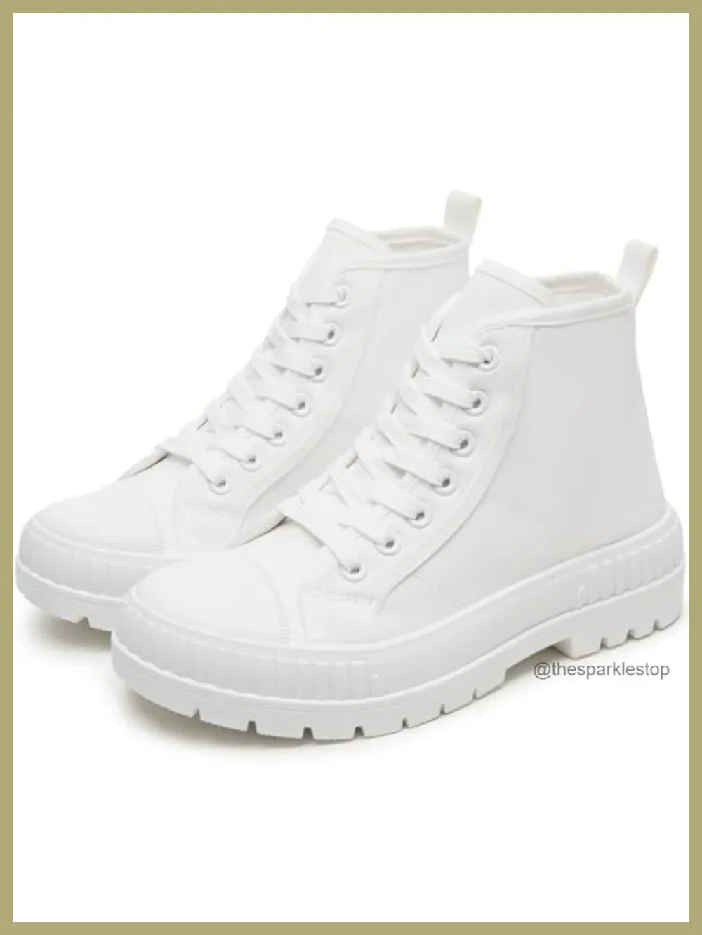 High Top Platform Sneakers Canvas Shoes Women's Breathable Non-Slip Lace-Up